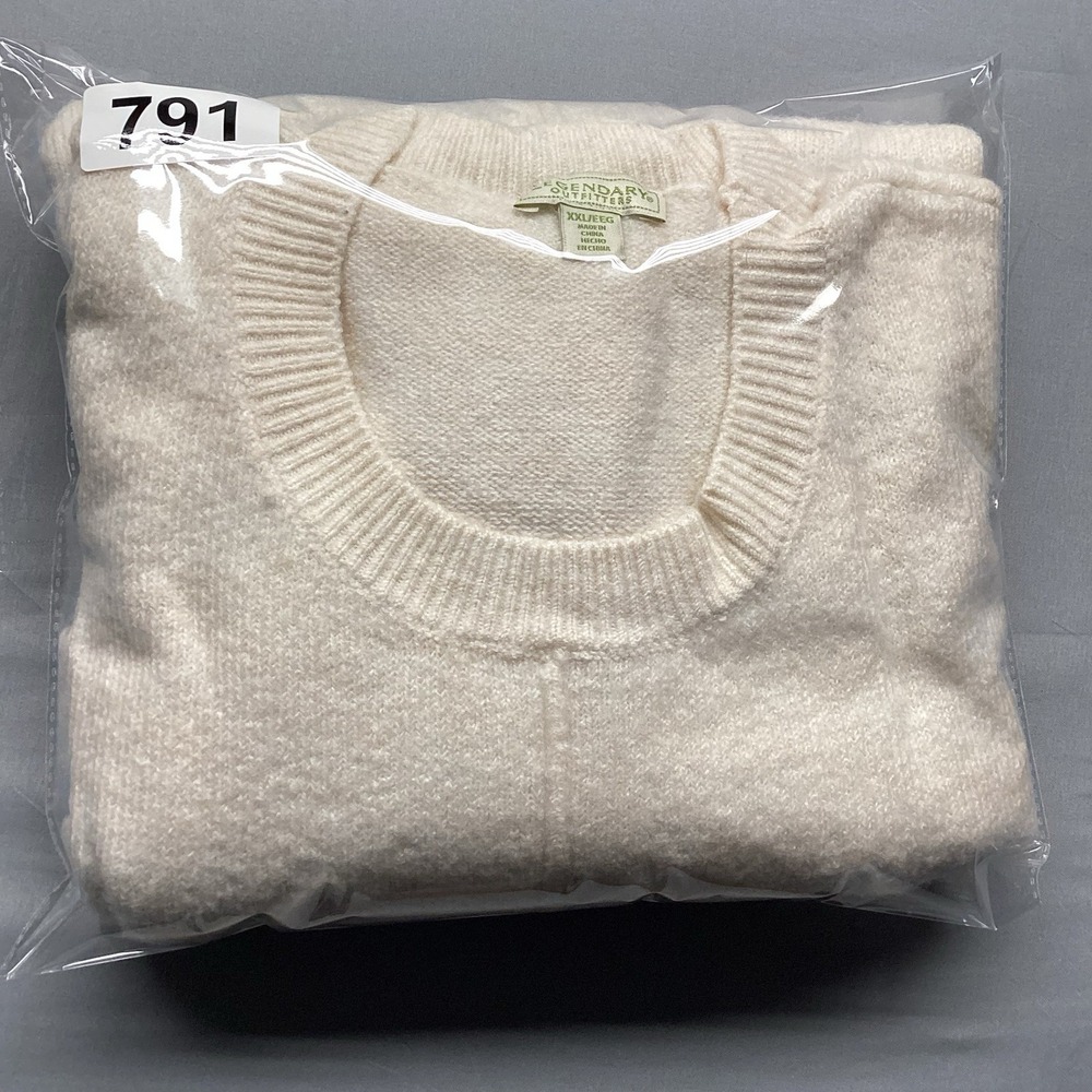 Legendary Outfitters Sweater Womens XXL Cream White Oversized Crewneck - Picture 10 of 10